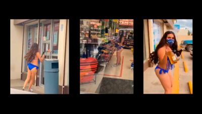 Sinaloa: por reto, joven va a comprar cervezas en bikini; ve video