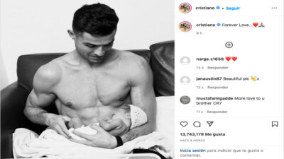 Cristiano Ronaldo publica conmovedora foto con su hija recién nacida
