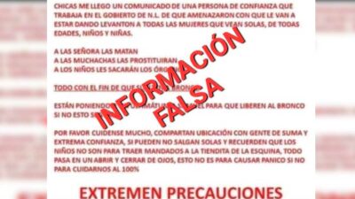Nuevo León: niegan que existan bandas que secuestran y desaparecen a mujeres