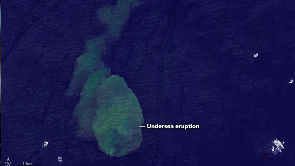Underwater volcano erupts and NASA captures amazing images