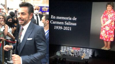 Eugenio Derbez le dedica emotivas palabras a Carmen Salinas durante el estreno de "El valet"