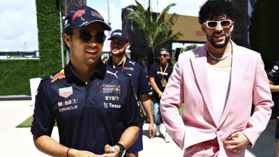 Checo Pérez recibió a Bad Bunny previo al GP de Miami