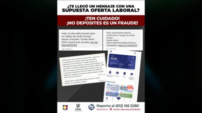 Baja California Sur alerta por fraude mediante WhatsApp o SMS