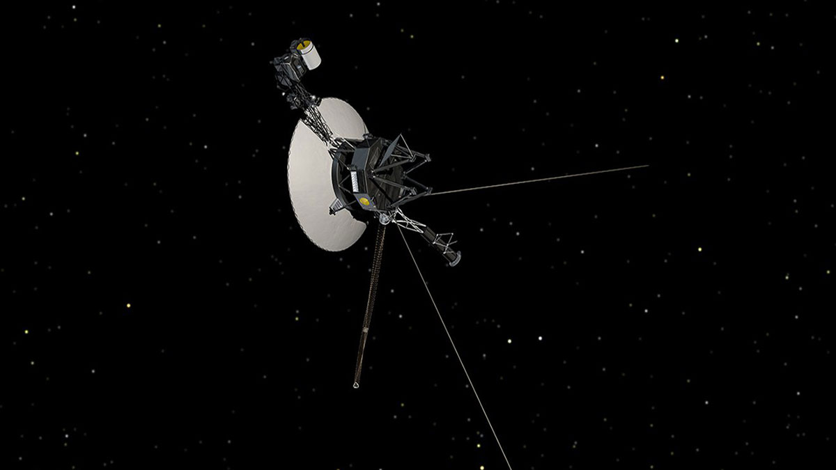 NASA receives data from the Voyager 1 spacecraft, which was launched 45 years ago