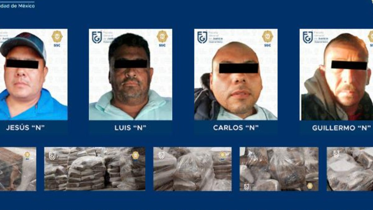 Dan prisión preventiva a detenidos tras decomiso de más de una tonelada de cocaína en la CDMX