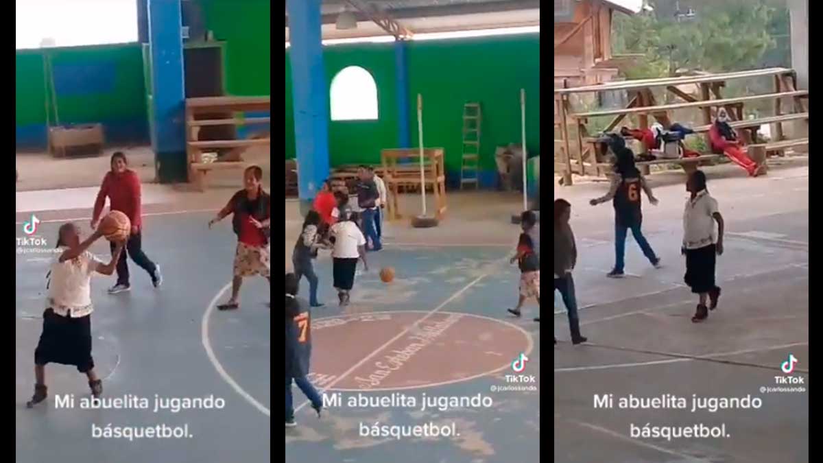 En Oaxaca, abuelita deslumbra jugando basquetbol; su video se viraliza