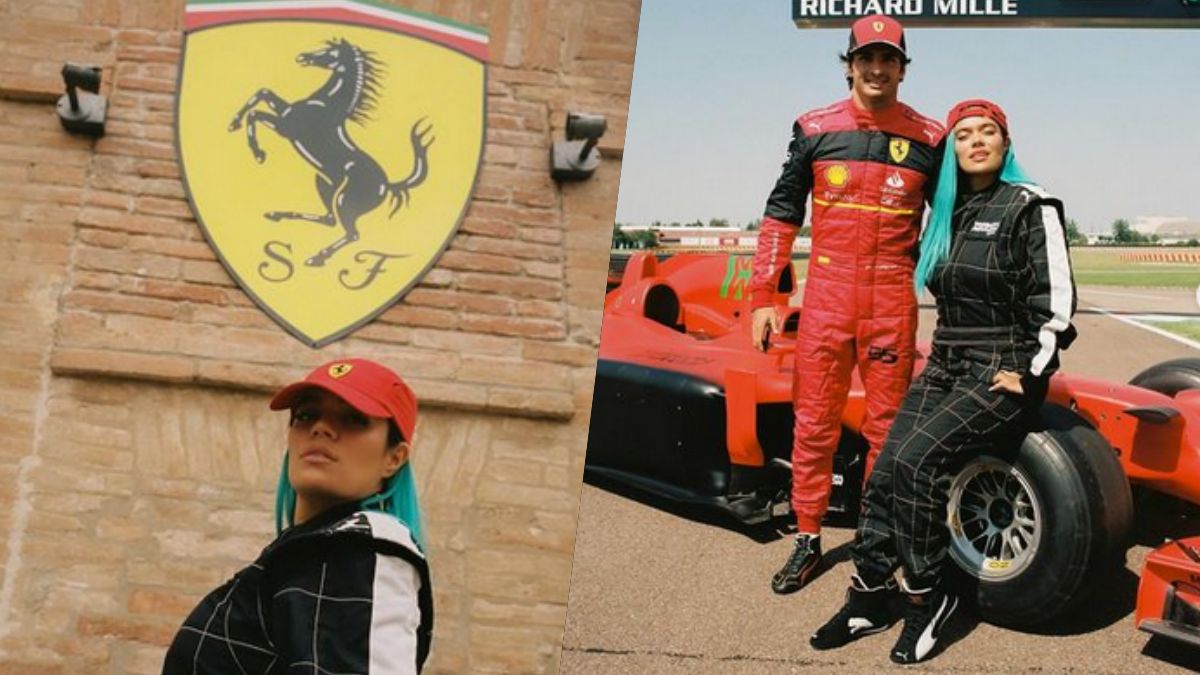¡Aguas, Checo, ya tienes más competencia! Karol G sorprendió a bordo de un monoplaza de F1 a lado de Carlos Sainz, piloto de Ferrari