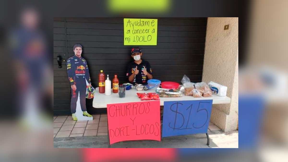 Checo Pérez, este niño de Morelia vende churros; su sueño ¡es conocerte!