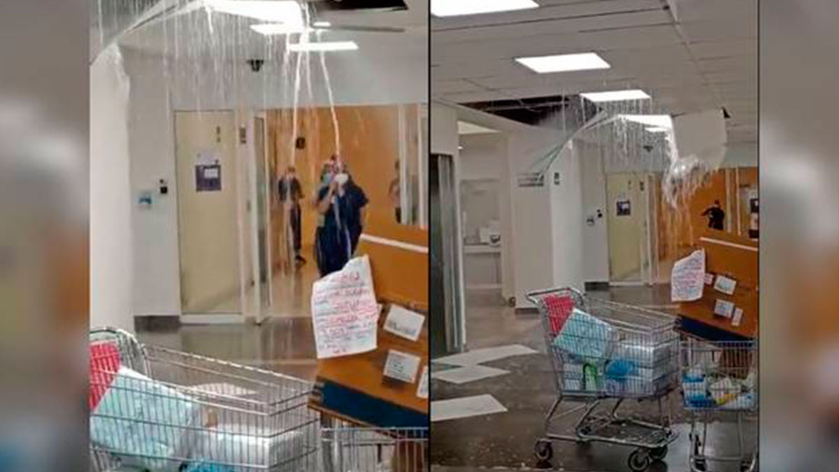 ¡Cascadas dentro! Así fue la inundación en el hospital “La Margarita”, en Puebla