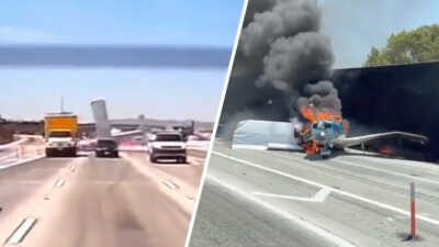 Avioneta se desploma en autopista en California, Estados Unidos; ve video