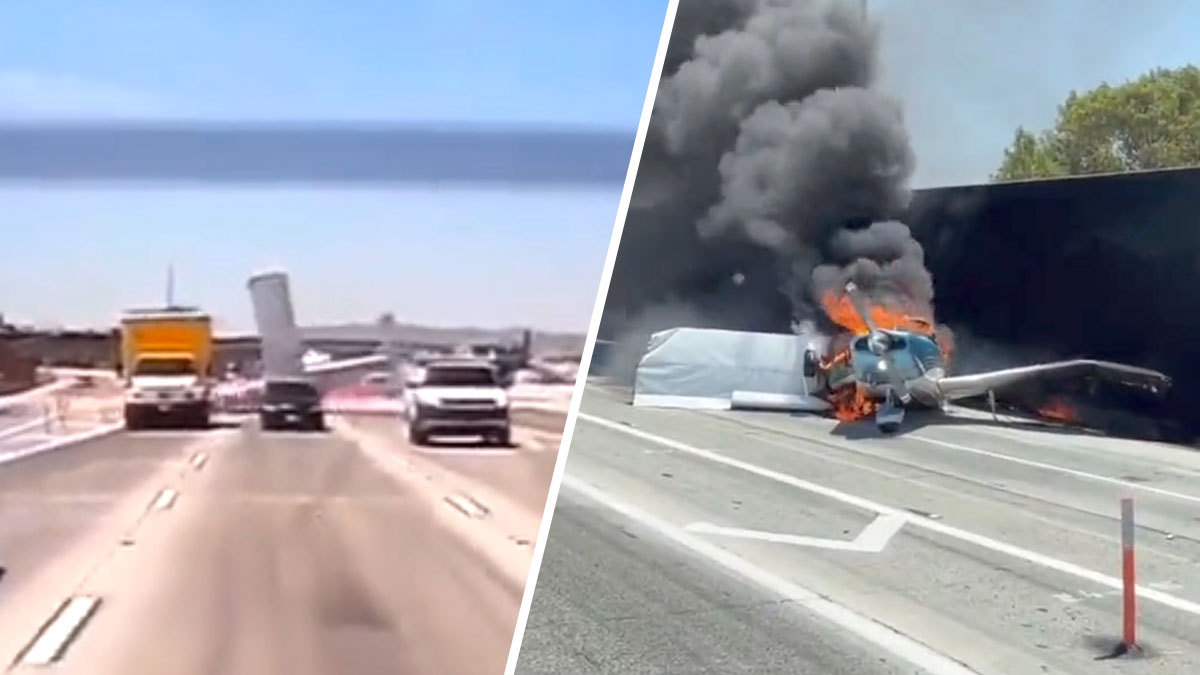 Video: avioneta se desploma en autopista de California; no hay heridos