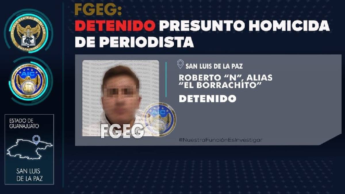 Fiscalía detiene a presunto asesino del periodista Ernesto Méndez en Guanajuato