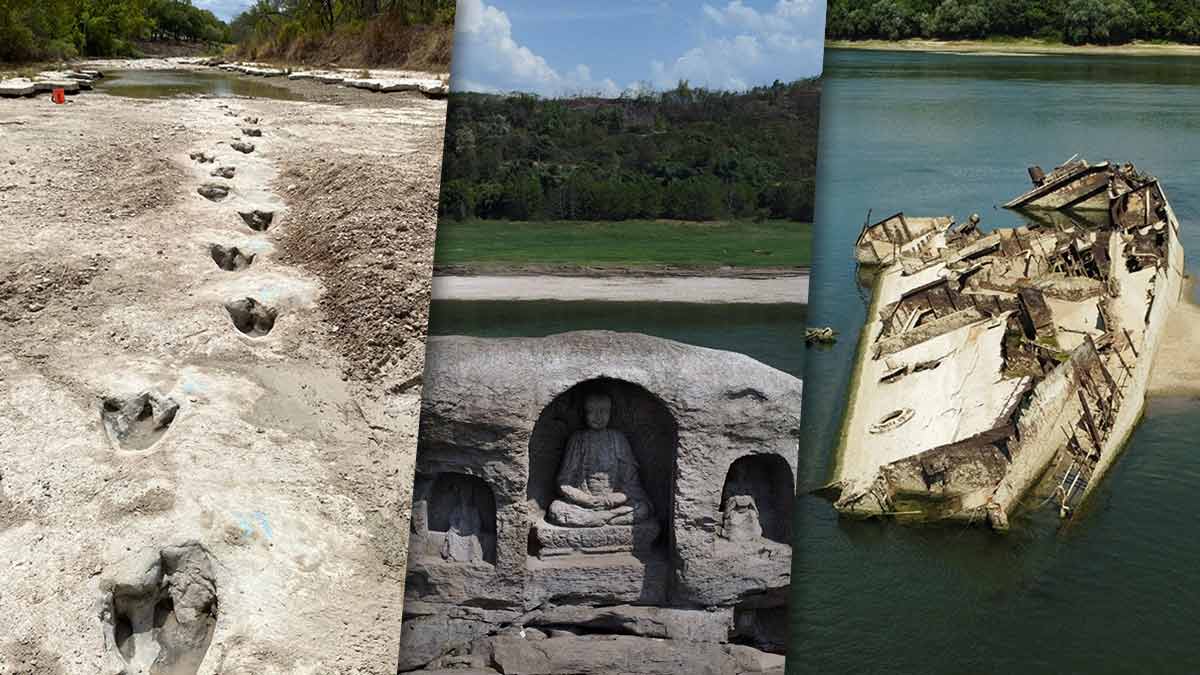 Fuertes sequías dejan al descubierto increíbles tesoros escondidos en varias partes del mundo