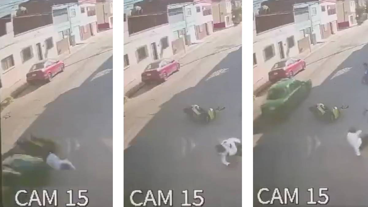 Taxista atropella a motociclista en San Luis Potosí y huye