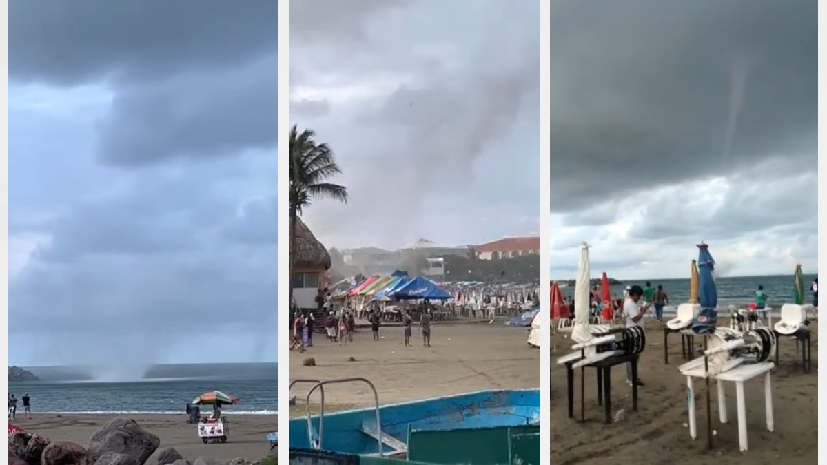 Veracruz: tromba marina se convierte en tornado y sorprende a bañistas