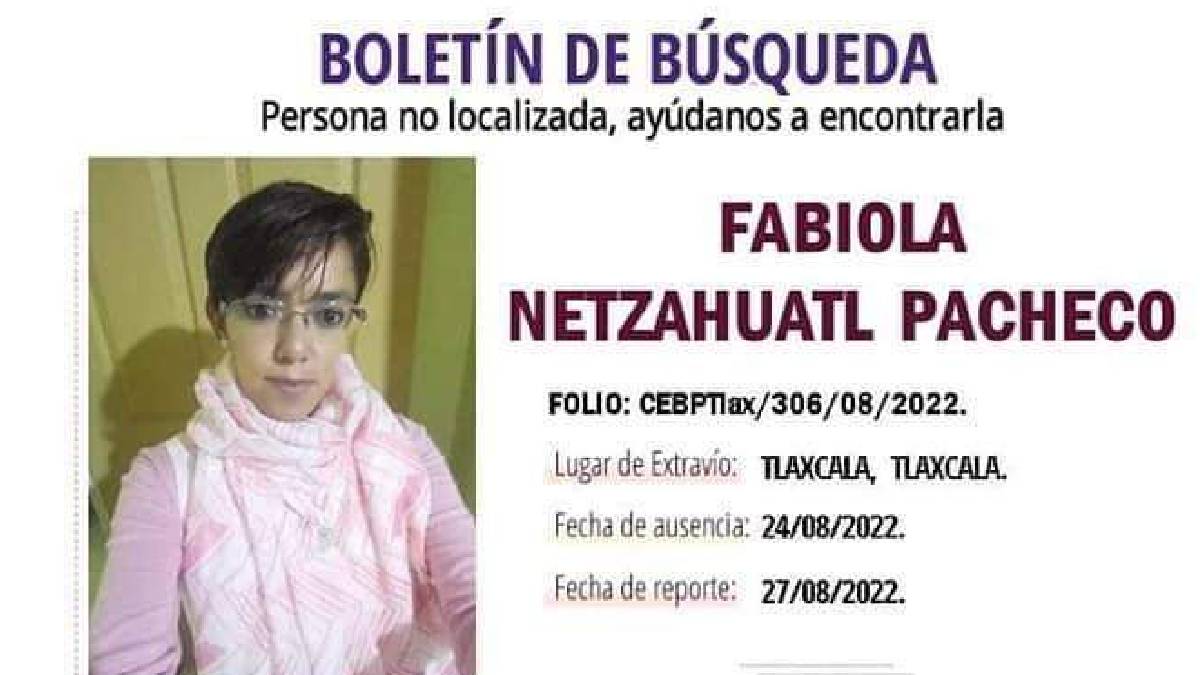 ¿La has visto? Buscan a Fabiola Netzahuatl en Tlaxcala; es maestra queretana y desapareció el 24 de agosto