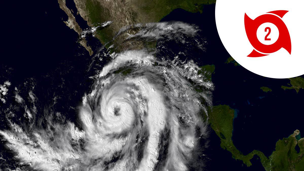 Huracán Kay se intensifica a categoría 2; se localiza cerca de Baja California Sur