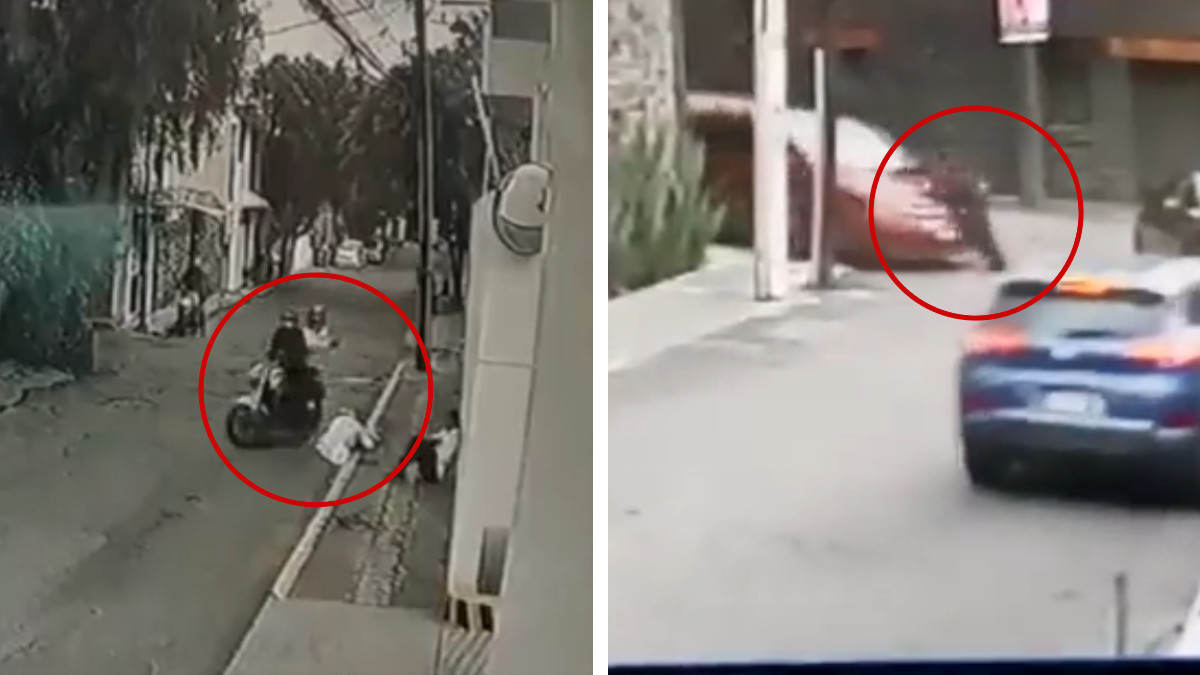 En redes sociales circulan videos del momento del asesinato de un policía de CDMX) y un hombre en calles de la alcaldía Tlalpan.