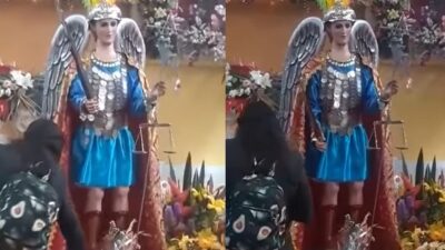 En San Miguel Espejo, Puebla, escultura religiosa mueve un brazo; video