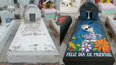 Día de muertos 2022 en Yucatán: transformó tumba de su abuelita y ahora lo contratan