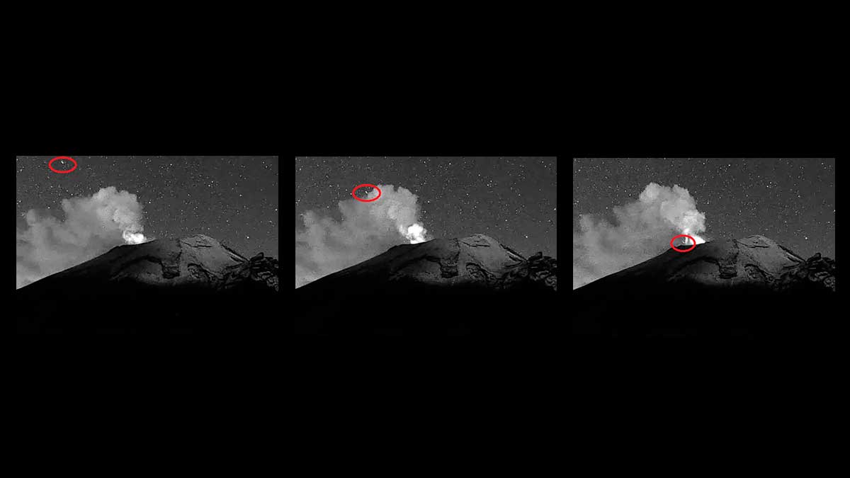 Volcán Popocatépetl: captan extraña luz entrando al cráter de Don Goyo