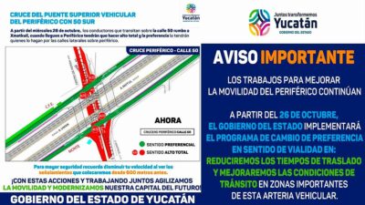 Yucatán anuncia cambios viales en Periférico y calle 50