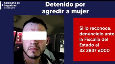 En Guadalajara, cae sujeto por agredir a su expareja en gasolinera