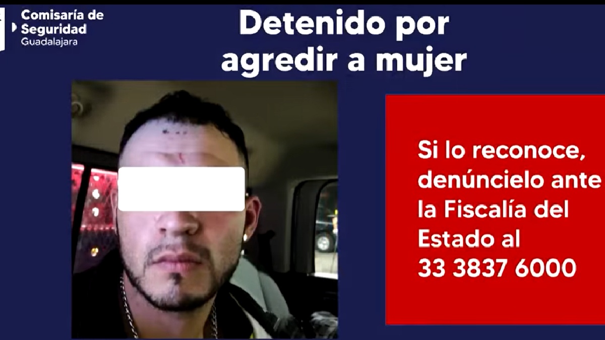 En Guadalajara, cae sujeto por agredir a su expareja en gasolinera