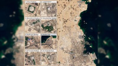 Estadios de Qatar 2022 desde el espacio