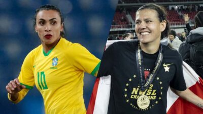 Marta Silva y Christine Sinclair, las futbolistas que anotaron en cinco Mundiales