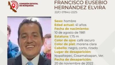 Periodista Francisco Eusebio Hernández desaparecido en Veracruz