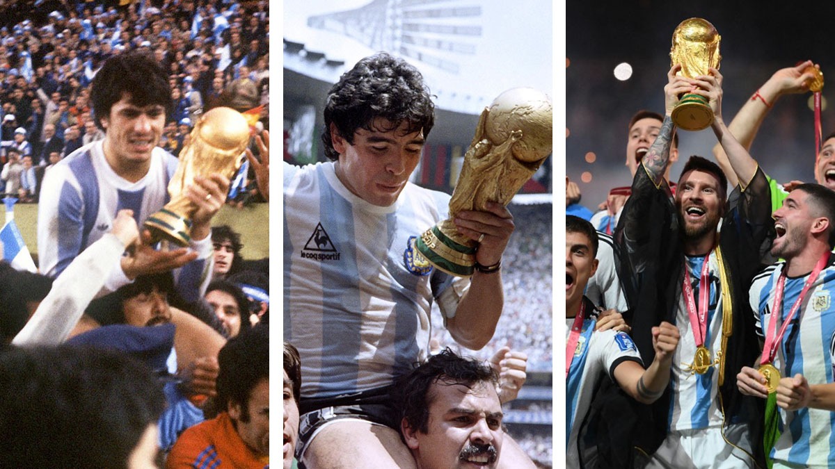 Las tres veces que Argentina ha levantado la Copa del Mundo