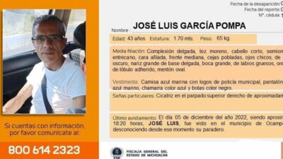 José Luis García, director de Seguridad de Ocampo, reportado como desaparecido