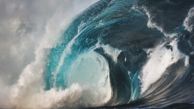 La ola gigante de Ucluelet en una animación