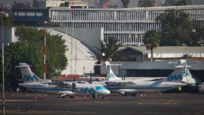 Aeromar cese definitivo aviones en el hangar del AICM