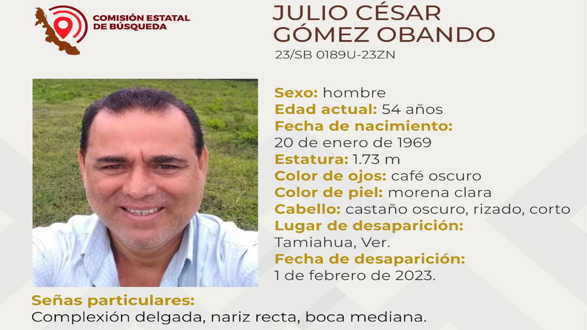 Desaparece Julio César Gómez Obando, exalcalde de Naranjos, Veracruz