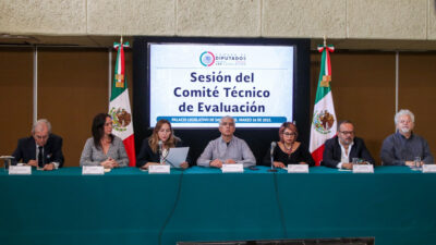Comité Técnico de Evaluación; integrantes en conferencia de prensa