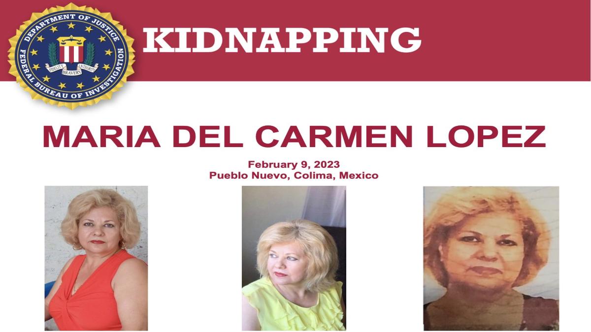 Mujer estadounidense es secuestrada en Colima; FBI ofrece recompensa