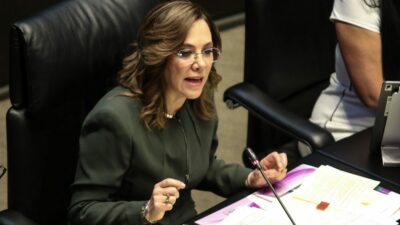Blanca Lilia Ibarra Cadena, presidenta del INAI durante informe de labores ante la Cámara de senadores