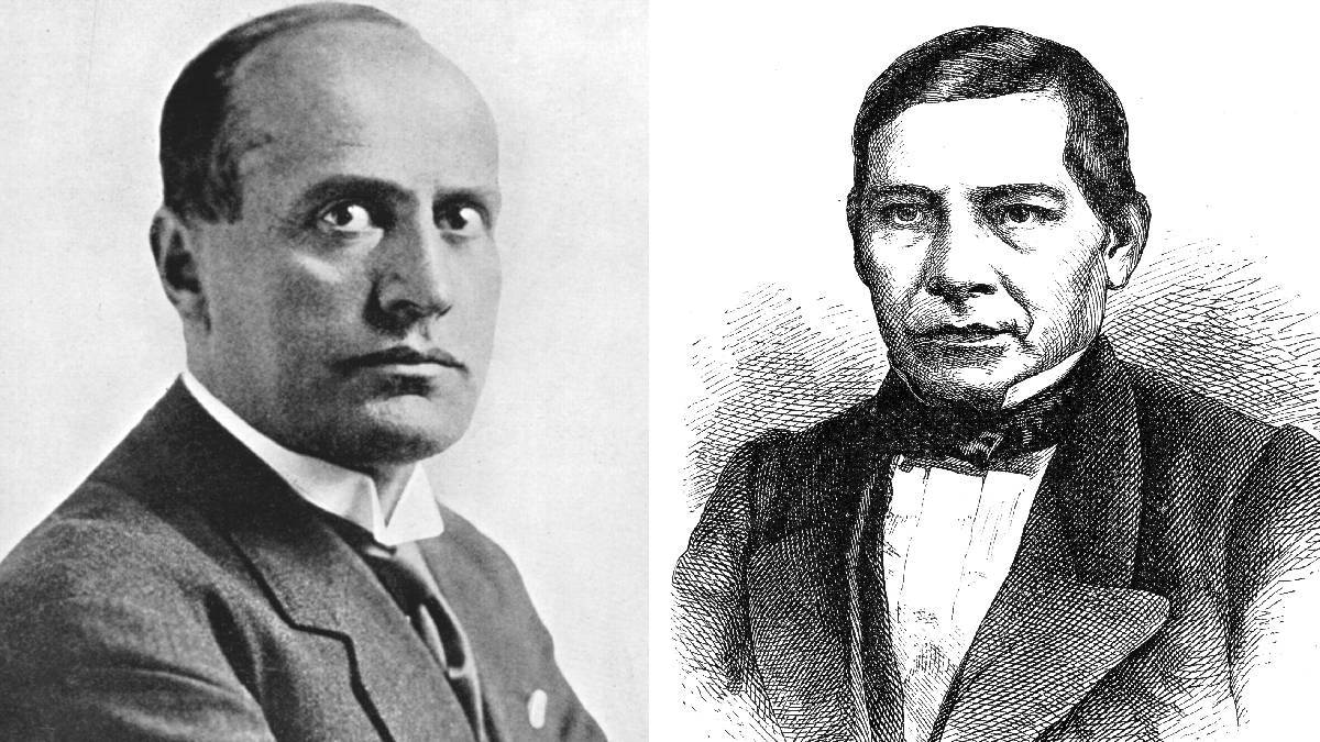 Benito Mussolini y Benito Juárez