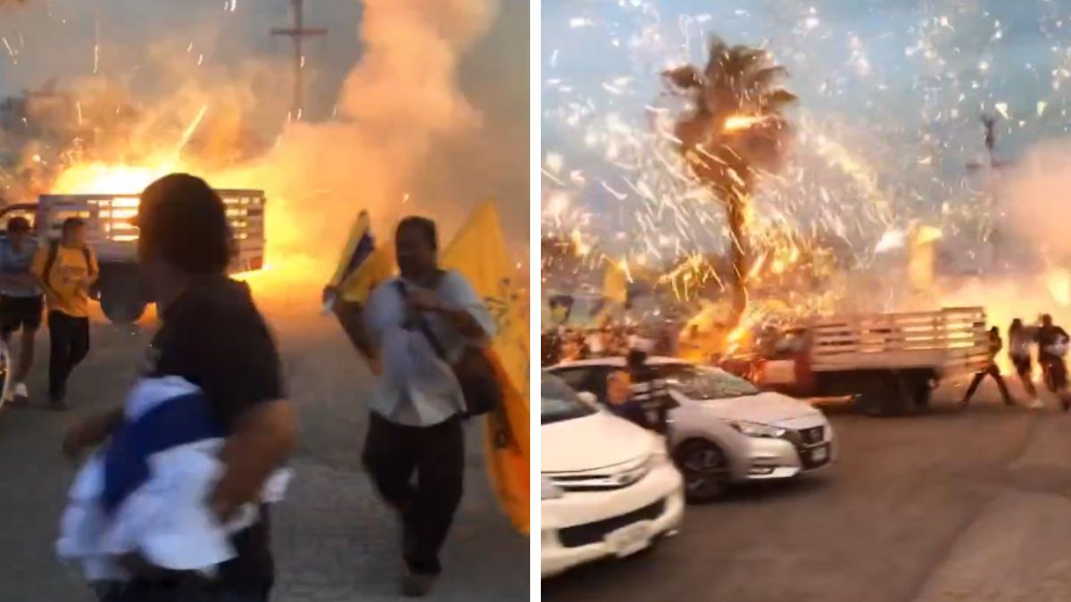 Fuegos artificiales en recibimiento a Tigres