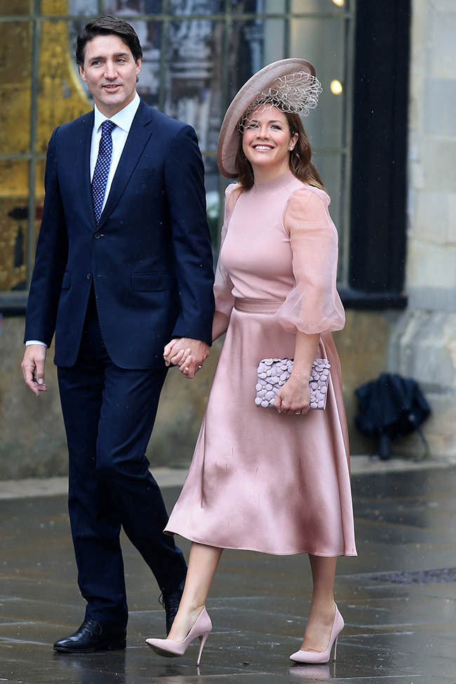 Justin Trudeau y Sophie Grégoire en la coronación del rey Carlos III