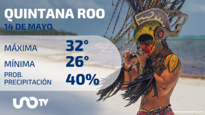 Clima en Quintana Roo para el 14 de mayo de 2023