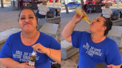 Doña Chela, la mujer que se bebe una cerveza en 4 segundos; video