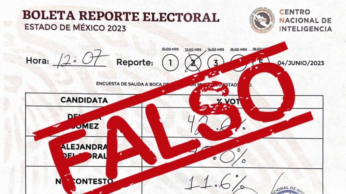 Elecciones Leyenda de falso de la SSPC sobre el supuesto reporte del CNI sobre la elección en Edomex
