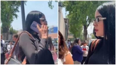 Mujer que amenazó a manifestantes afuera de la Fiscalía de la CDMX