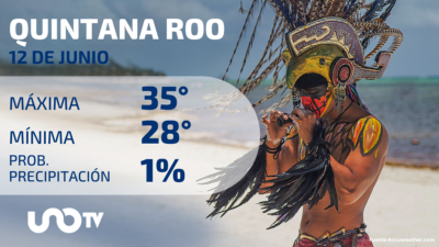 Clima en Quintana Roo para el 12 de junio de 2023